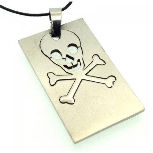 Stainless Steel Skull and Crossbones Pendant